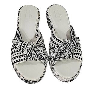Antolina black and white Biaga Knot braided cotton sandals size 37 6.5 7